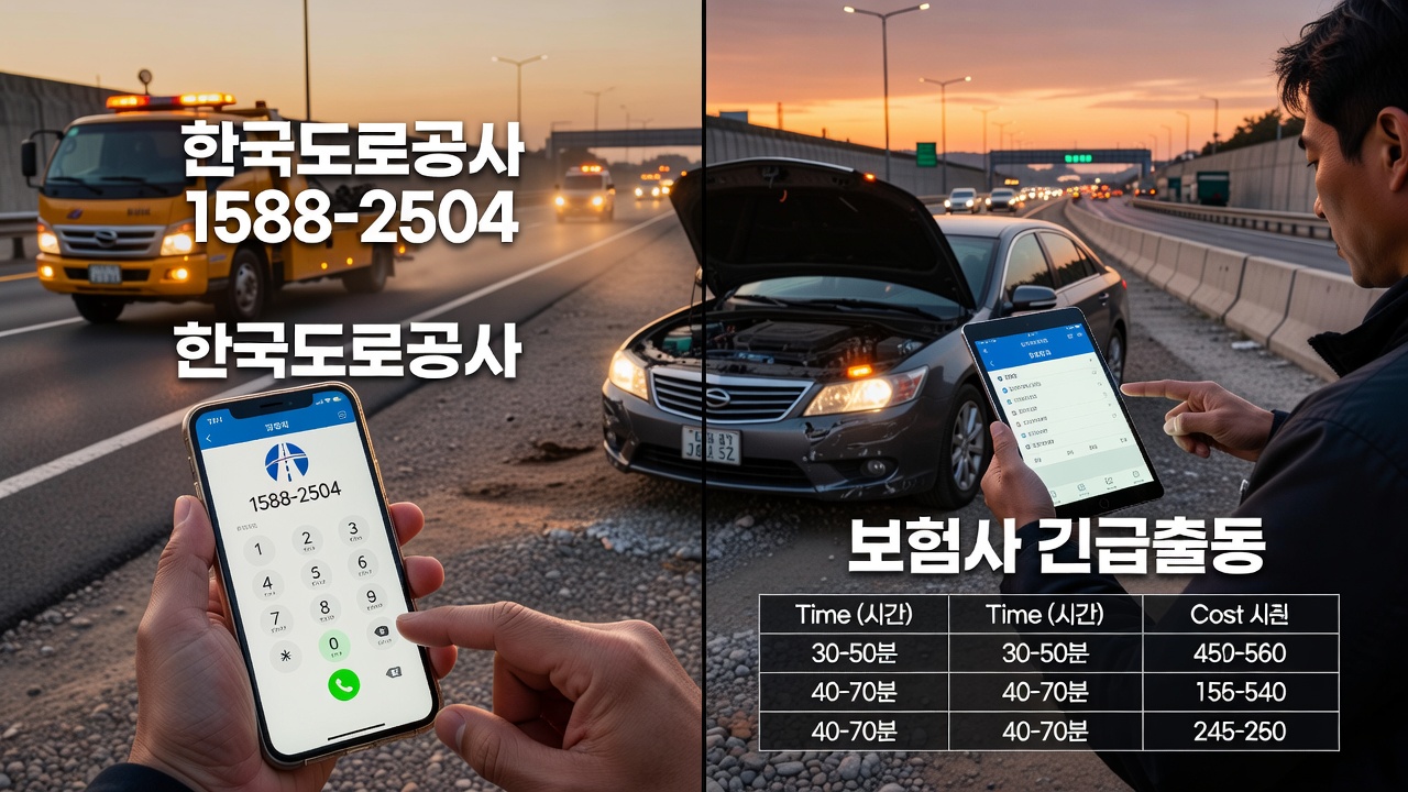 고속도로 긴급견인 신청 절차와 보험·도로공사 비교