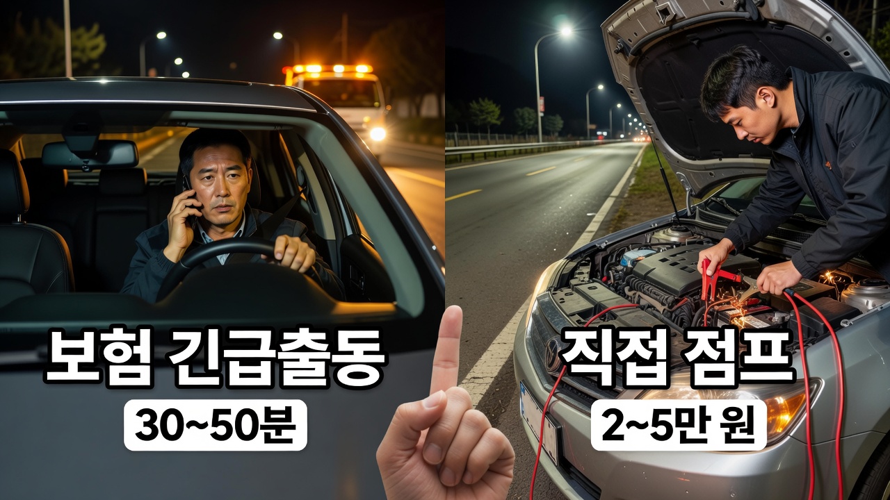 시동 안 걸릴 때 긴급출동 vs 직접 점프 방법