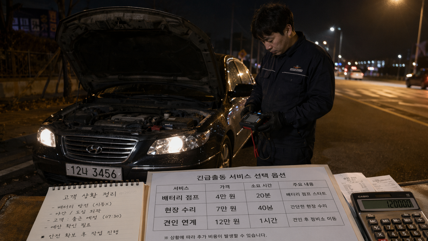 시동 안걸림 출동 서비스 이용 가이드