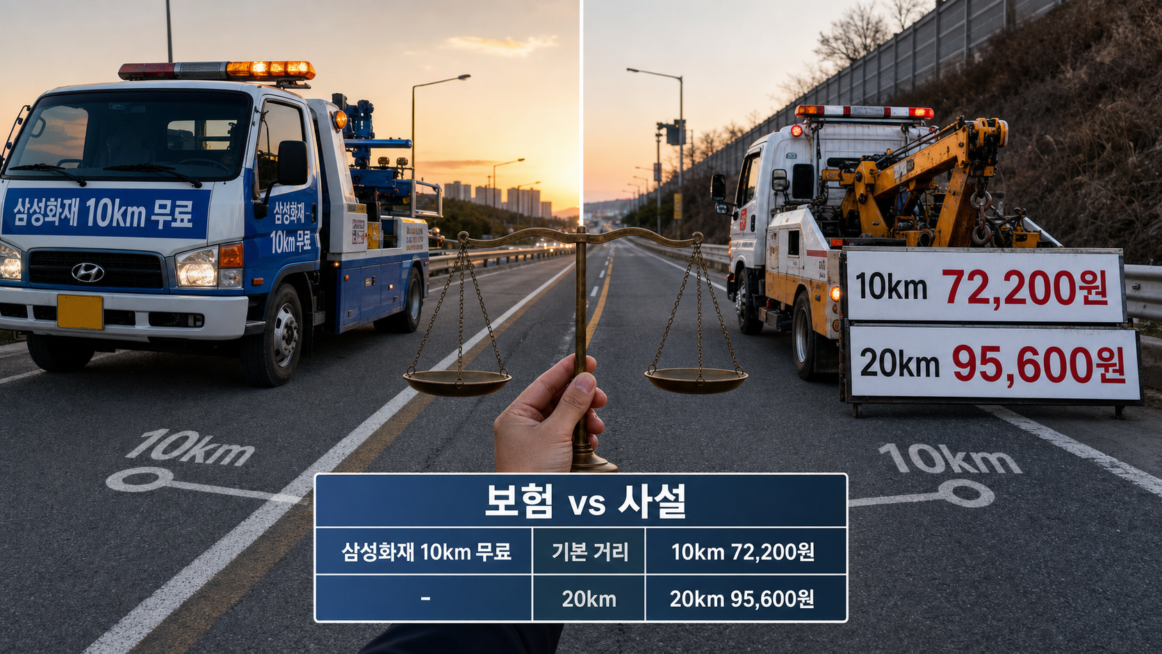 긴급 견인 서비스 거리별 요금과 사설 렉카 비교