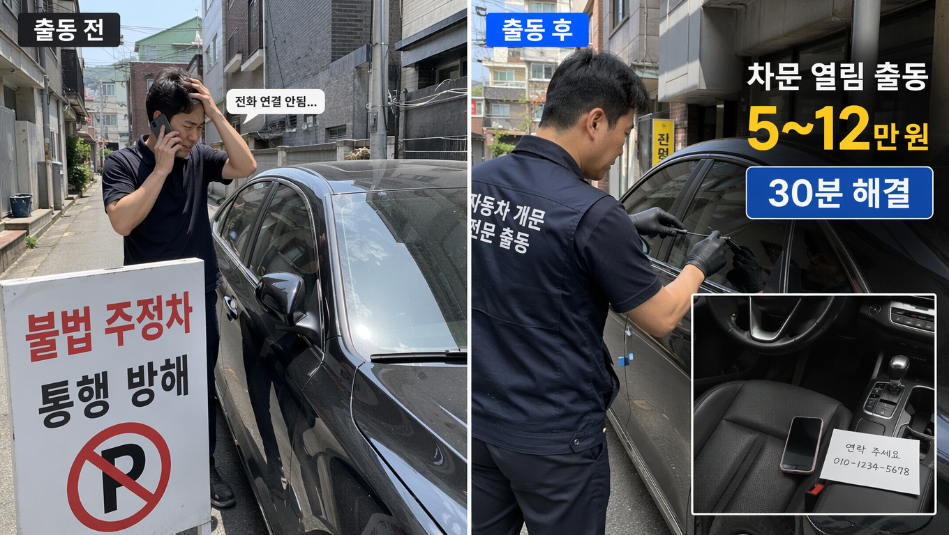 불법주차 차주 전화 안 받을 때 차문 열림 출동 활용법