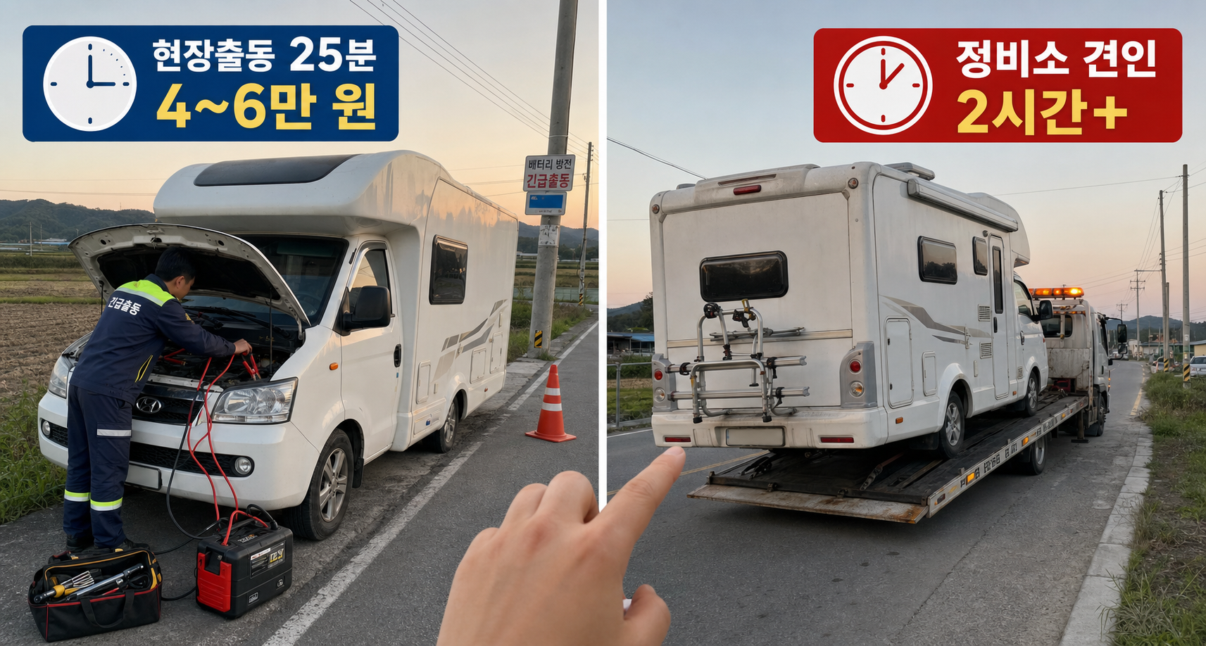 캠핑카 배터리 방전 출동 서비스 이용 가이드