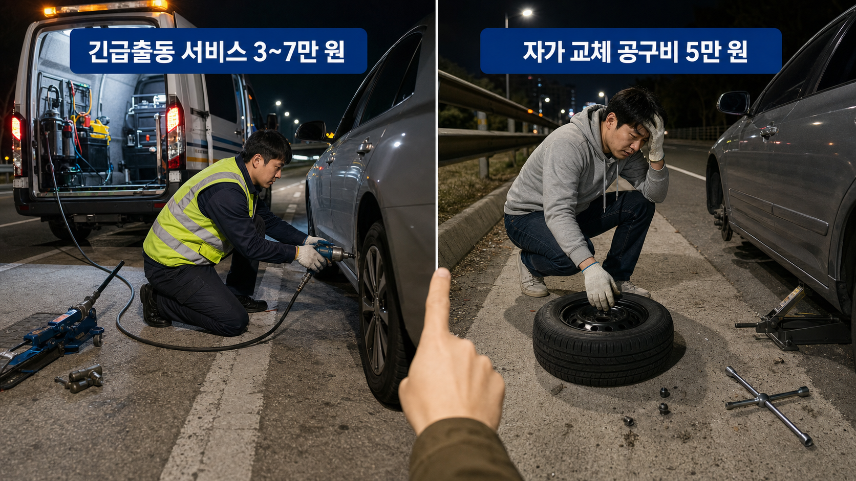 타이어 펑크 교체 긴급출동 서비스 이용 가이드