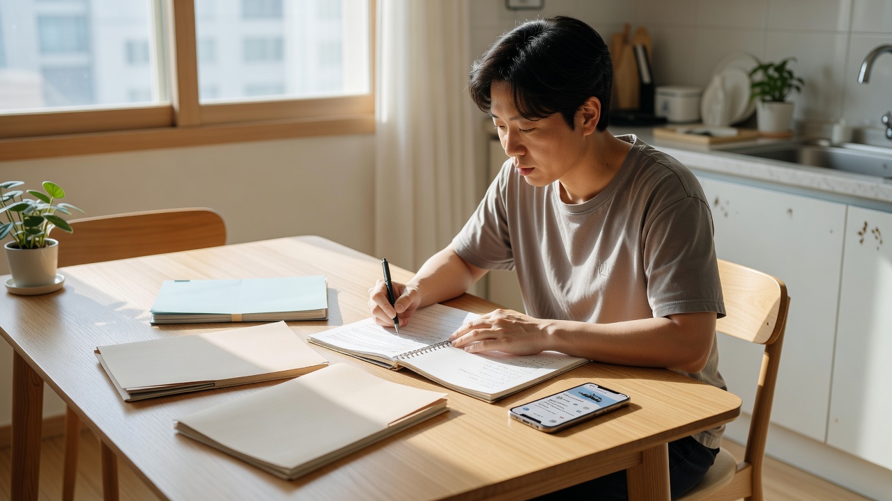 보험사 긴급출동 자기부담금 비교를 위한 서류 검토 장면