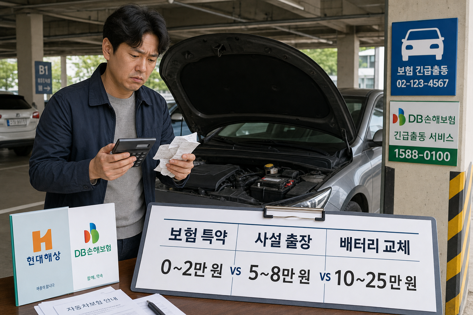 배터리 방전 출동 비용 2026년 보험 적용 기준 정리